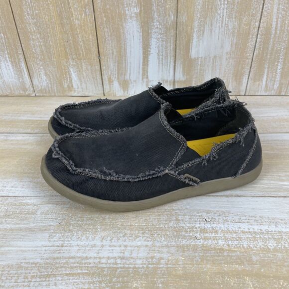 Crocs Santa Cruz Loafers Blue Canvas Triple Comfort Slip-On Men’s Size 12 - Picture 4 of 11